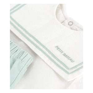 Petit Bateau - Navy Collar Top and Linen Shorts Set | Sage