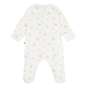 Petit Bateau - Organic Cotton Sleepwear with Floral Pattern | White