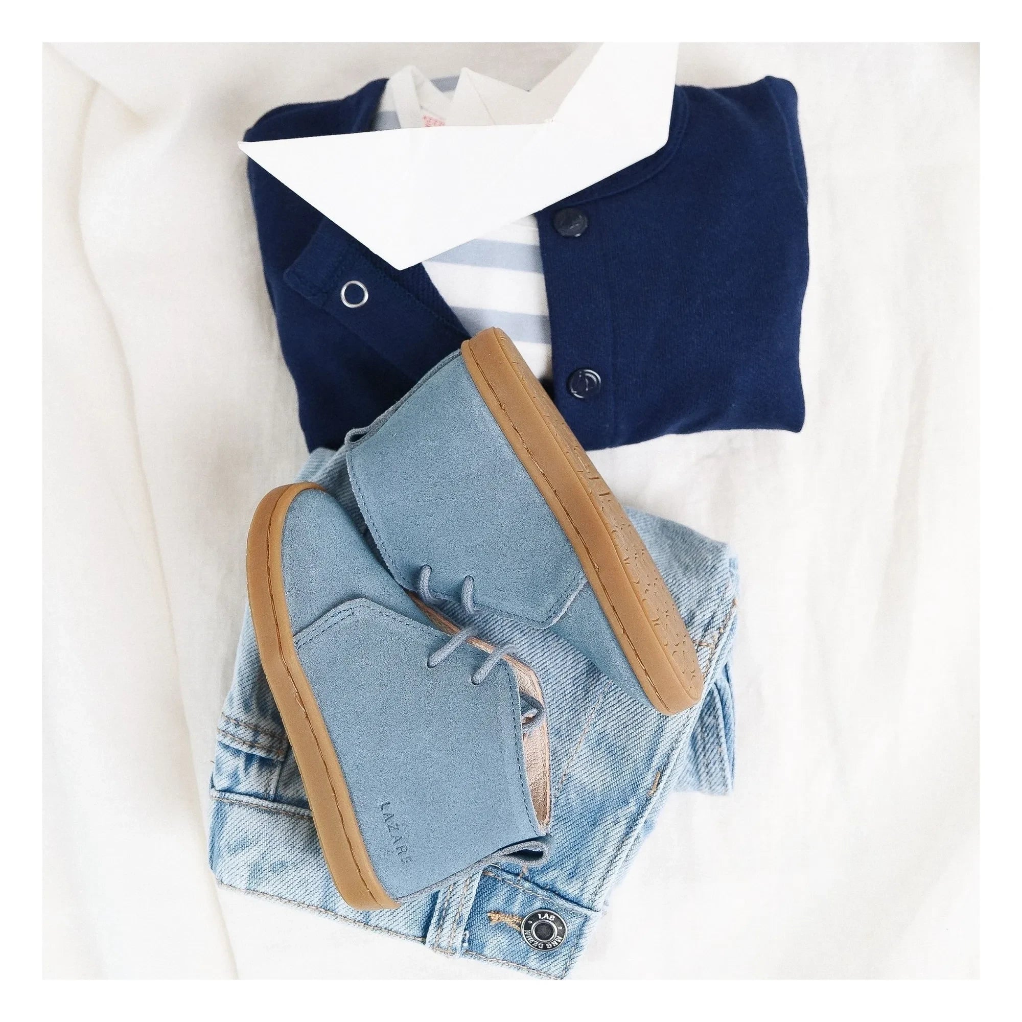 Lazare - Raoul Suede Lace Sneakers | Denim Blue