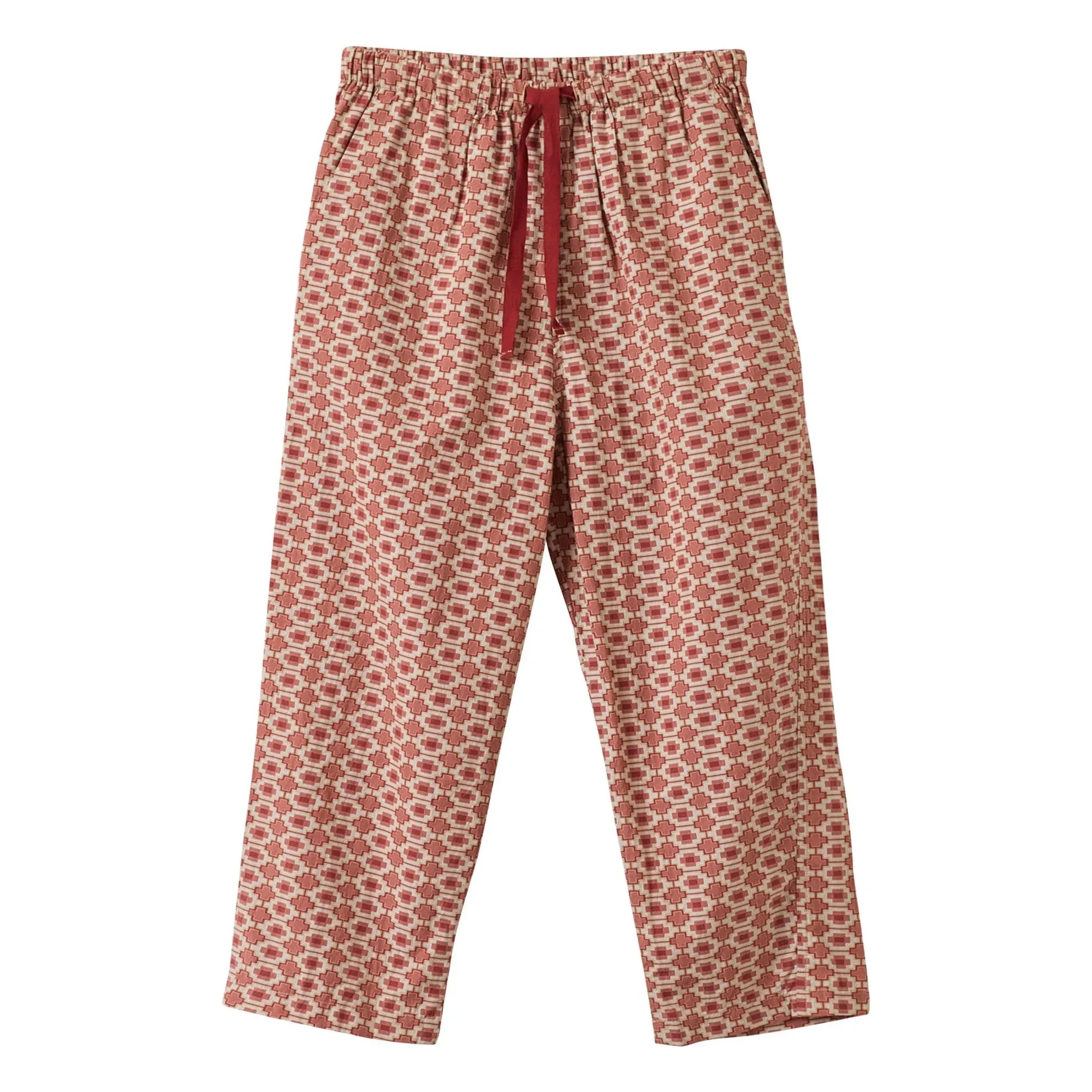 Caramel - Leda Geometric Pants | Terracotta Red