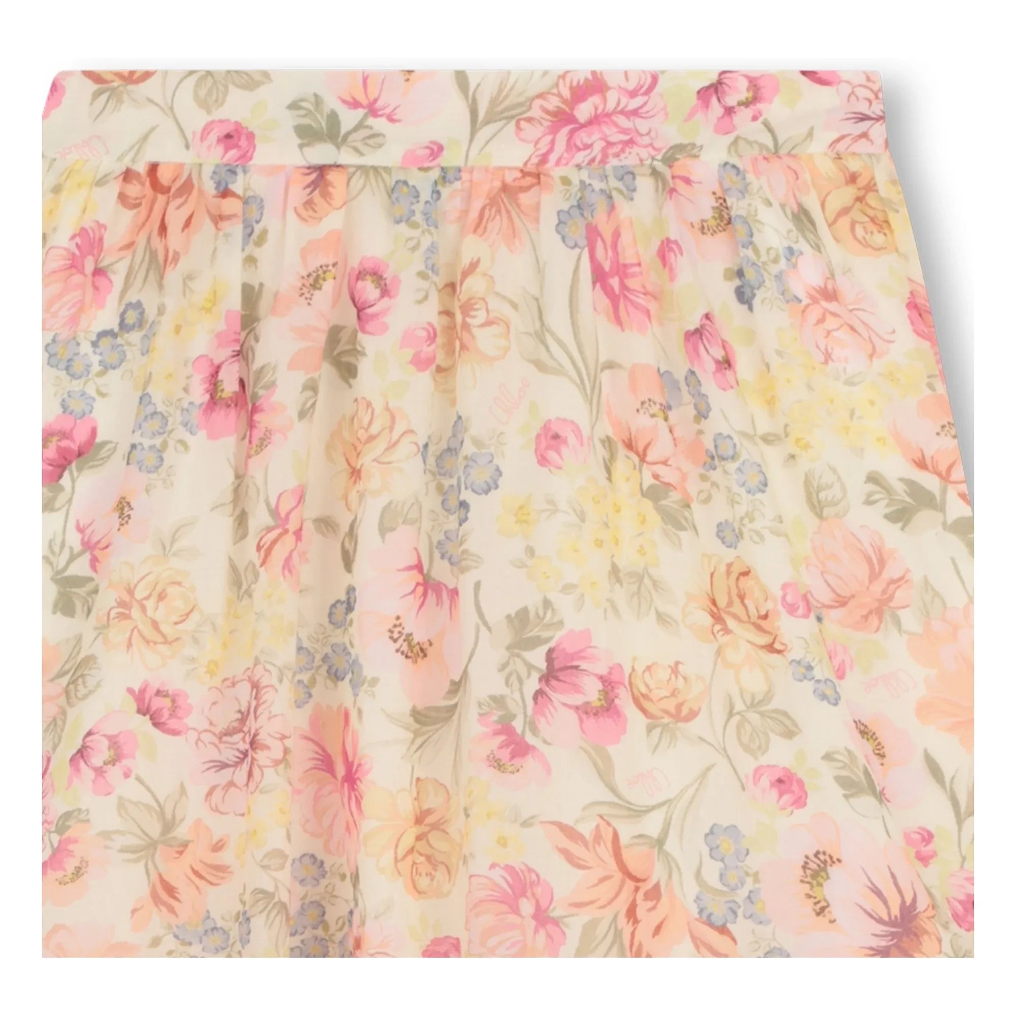 Chloé - Organic cotton floral print skirt | Cream