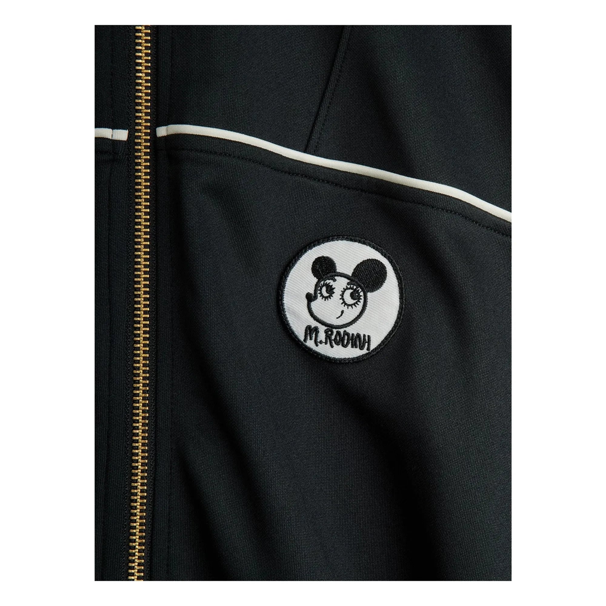 Mini Rodini - Recycled Fiber Patch Sweatshirt Jacket | Black