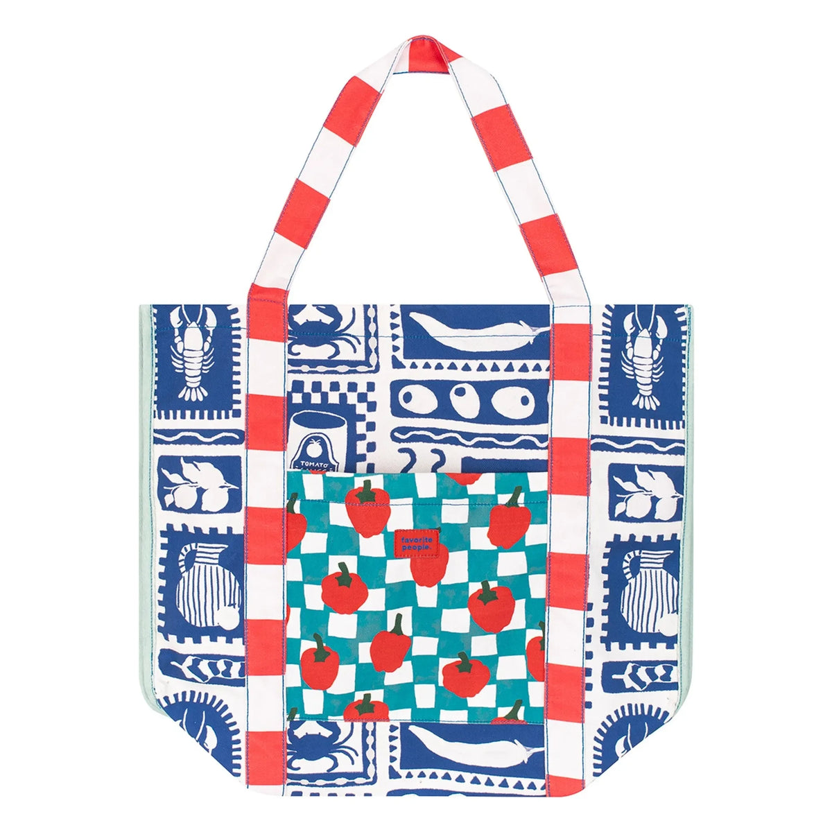 Favorite People - Tote Bag Positano Tomatoes | Blue