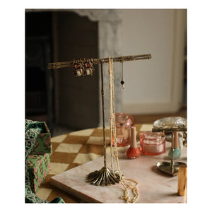 Doing Goods - Frida Bamboo Recycled Brass Jewelry Holder | Gold Brown