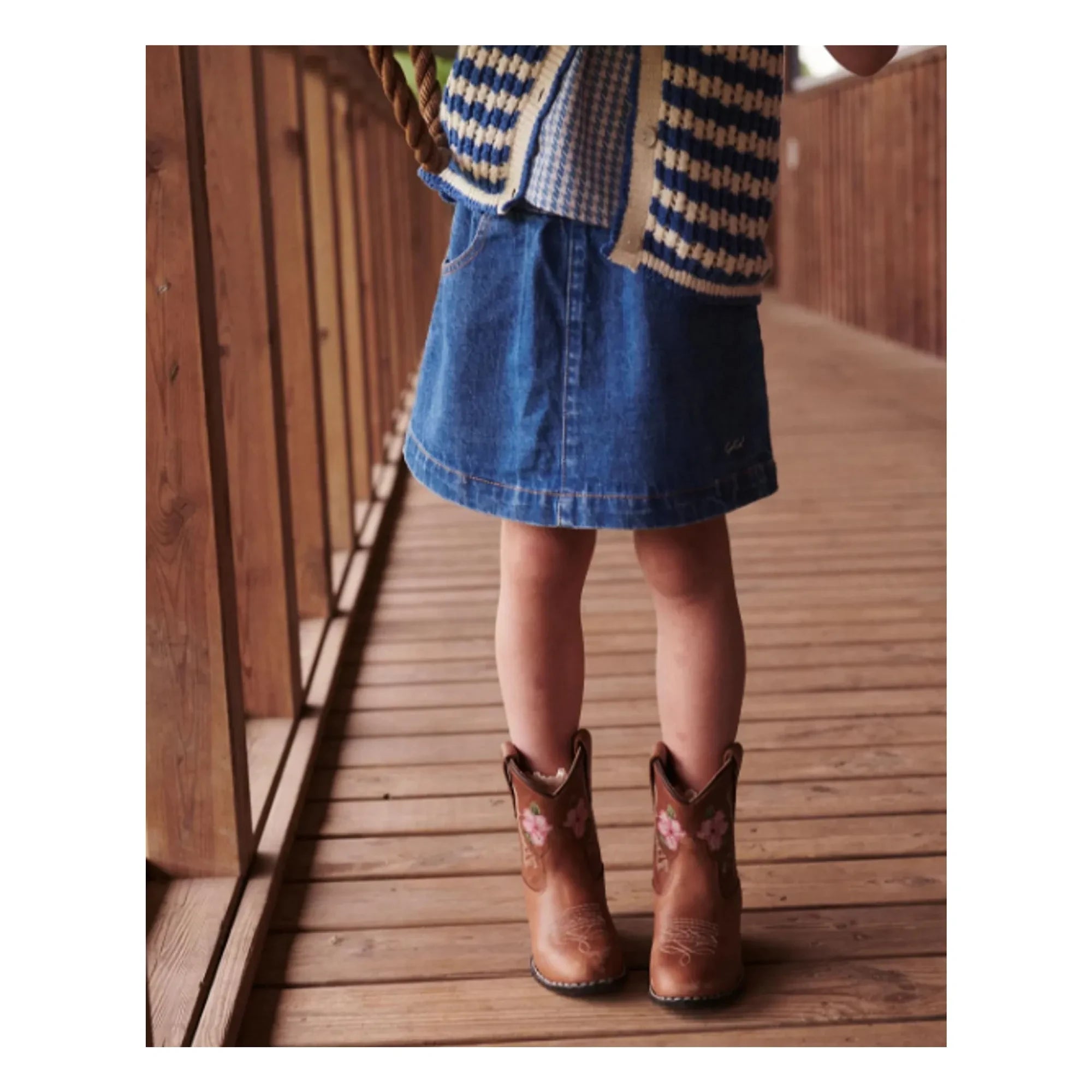 Copenhagen Colors - Low Cowboy Boots with Flowers - Copenhagen Colors X Bootstock | Cognac