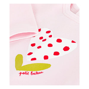 Petit Bateau - Sweat Heart Organic Cotton | Light Pink