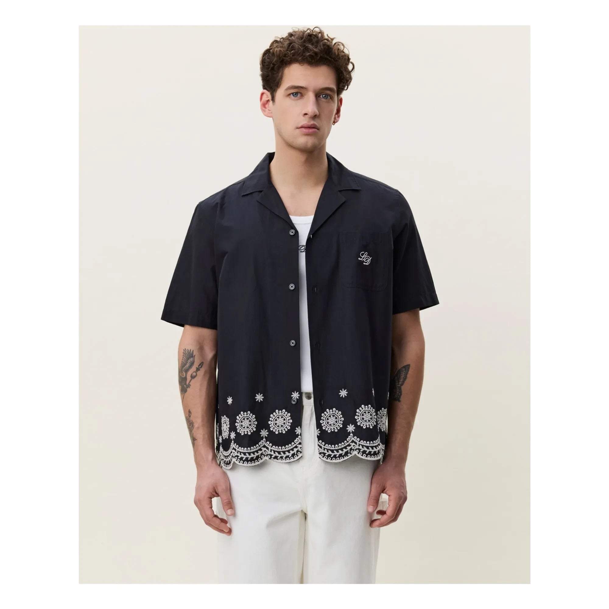 Les Deux - Border Shirt | Black