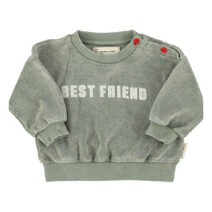 Piupiuchick - Best Friend Organic Cotton Towel Sweatshirt | Dark Green