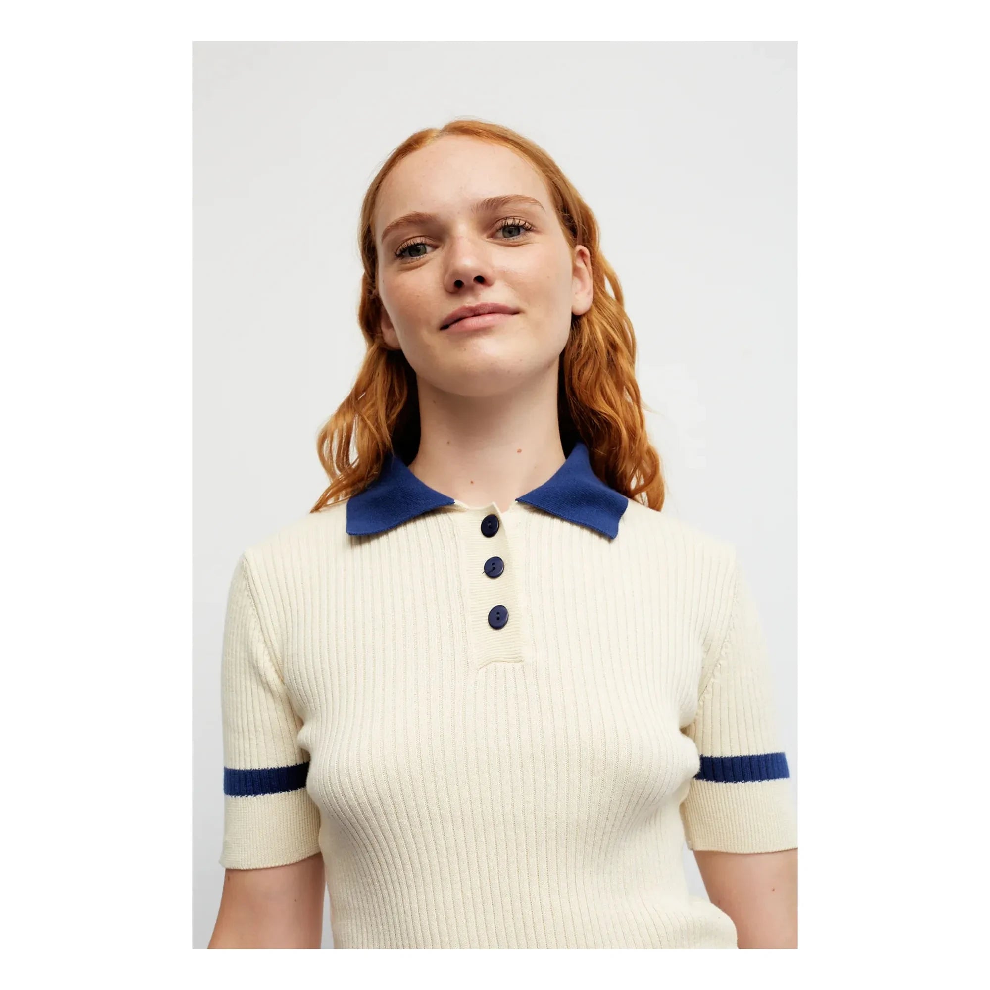 Dr Bloom - Trina Cotton Polo T-Shirt | Ecru