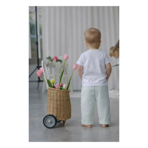 Lililotte - Paul Striped Gabardine Organic Cotton Pants | Mint Green