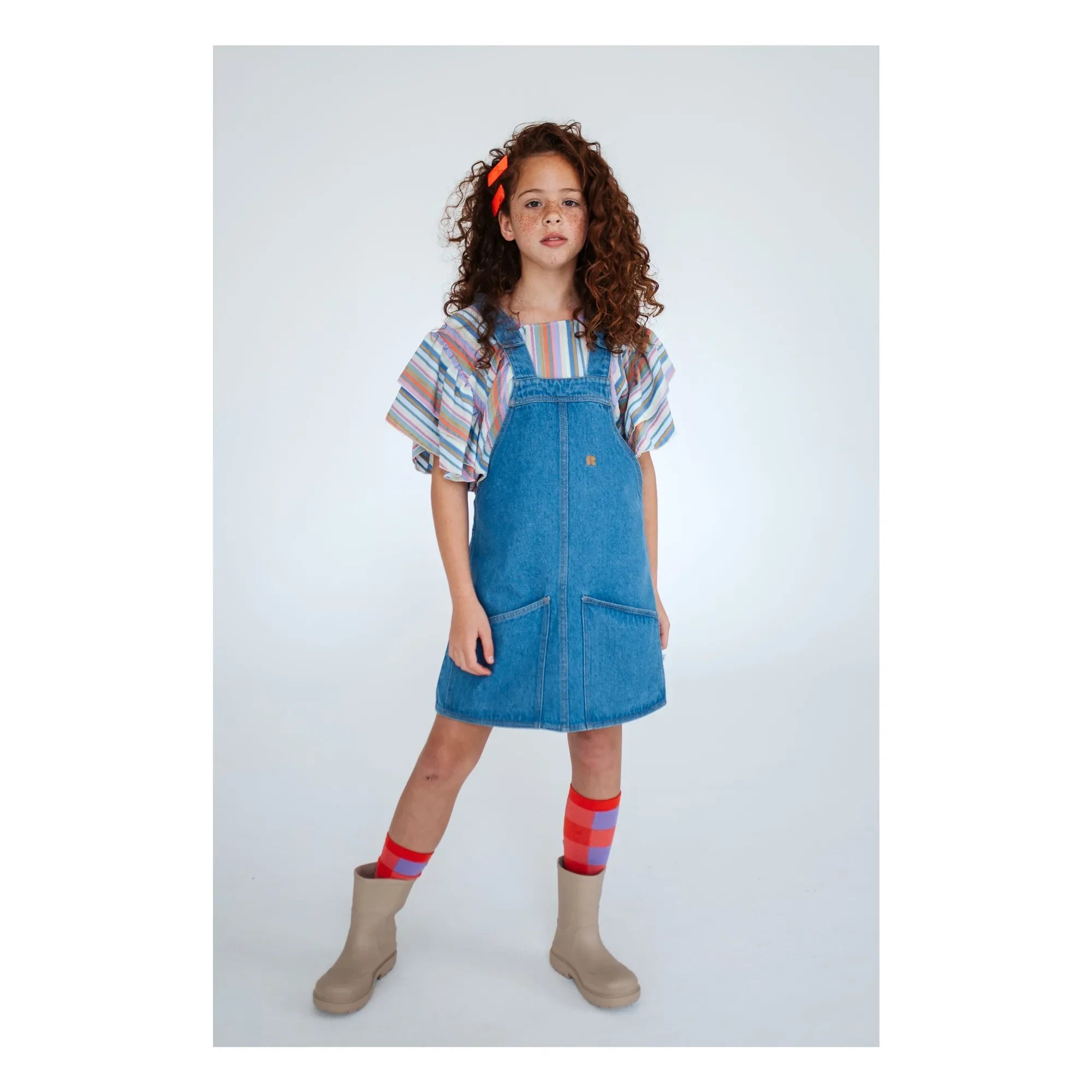 Repose AMS - Organic Cotton Overalls Dress | Denim Blue