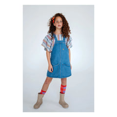 Repose AMS - Organic Cotton Overalls Dress | Denim Blue