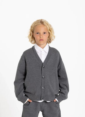 Smallable Kid - Harcourt Organic Cotton Cardigan | Grey Melange