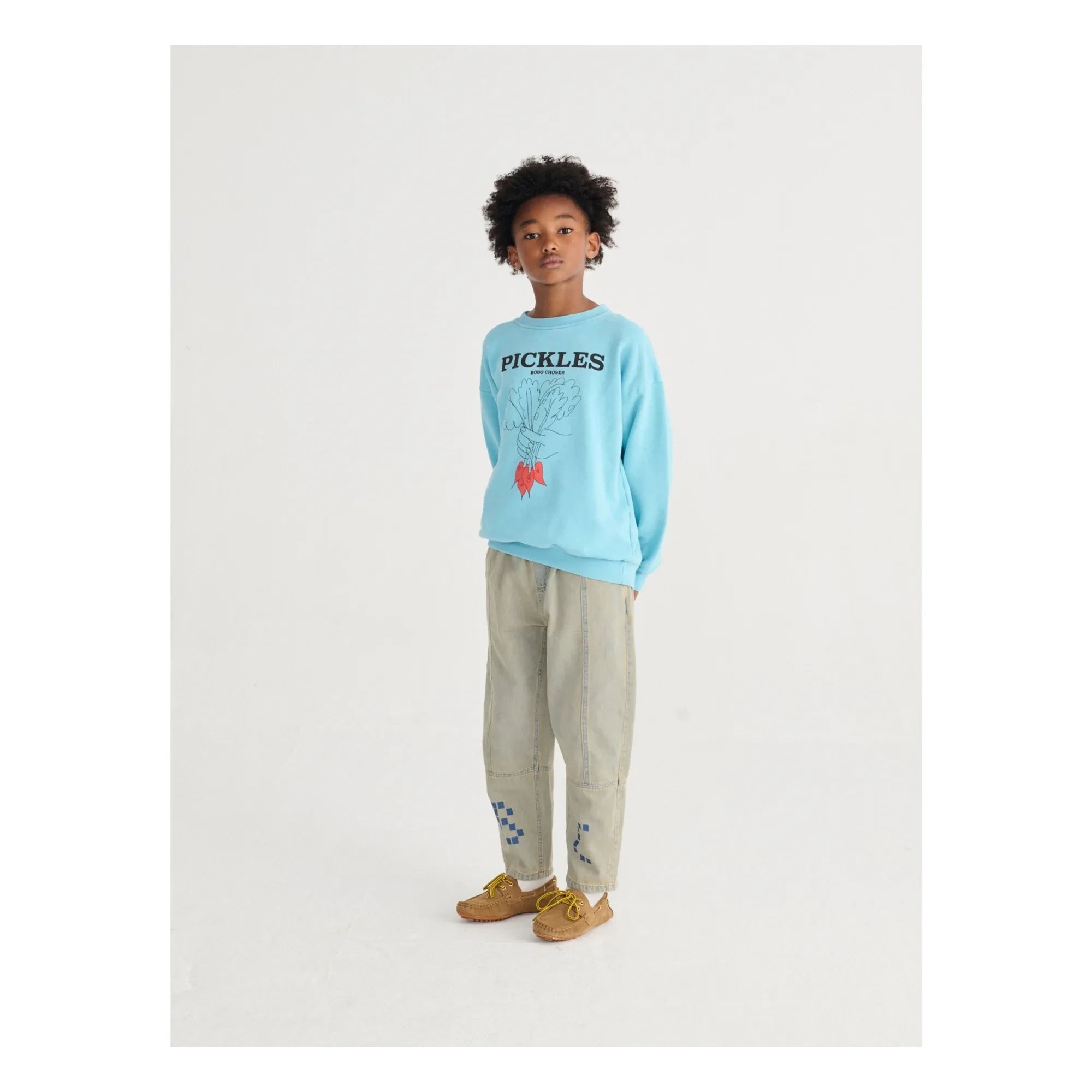 Bobo Choses - Pickles organik pamuk sweatshirt | Açık mavi