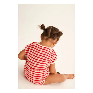 Cozmo - Gianna Striped Towel Fabric Bodysuit | Red