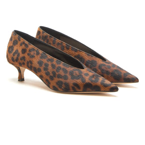 Le Monde Beryl - Leopard Calf Leather Slippers | Brown