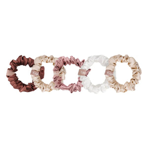 Emily's Pillow - Silk Hair Ties - Set of 5 | Pink