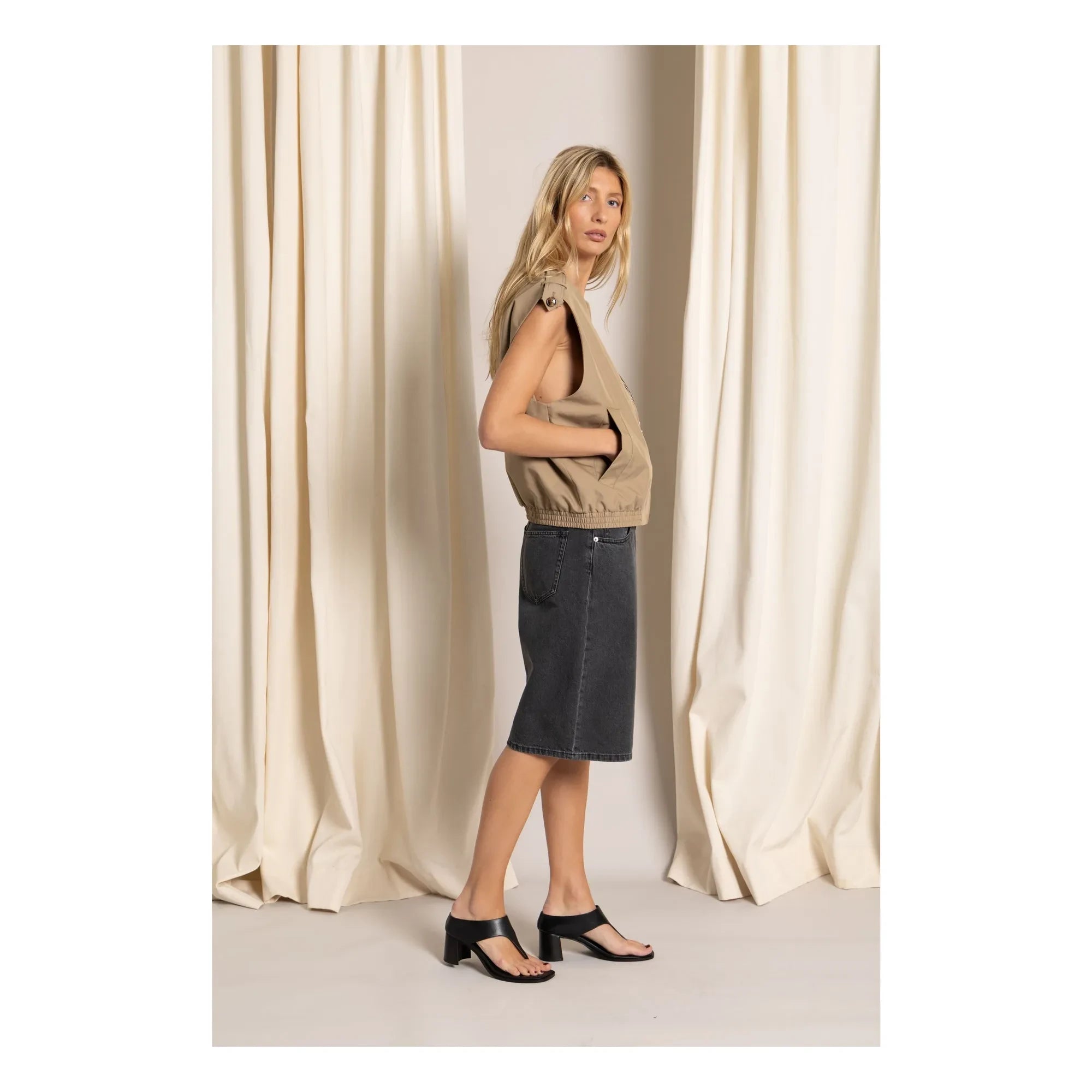 Smallable Woman - Paola Denim Bermuda Şort | Denim gri