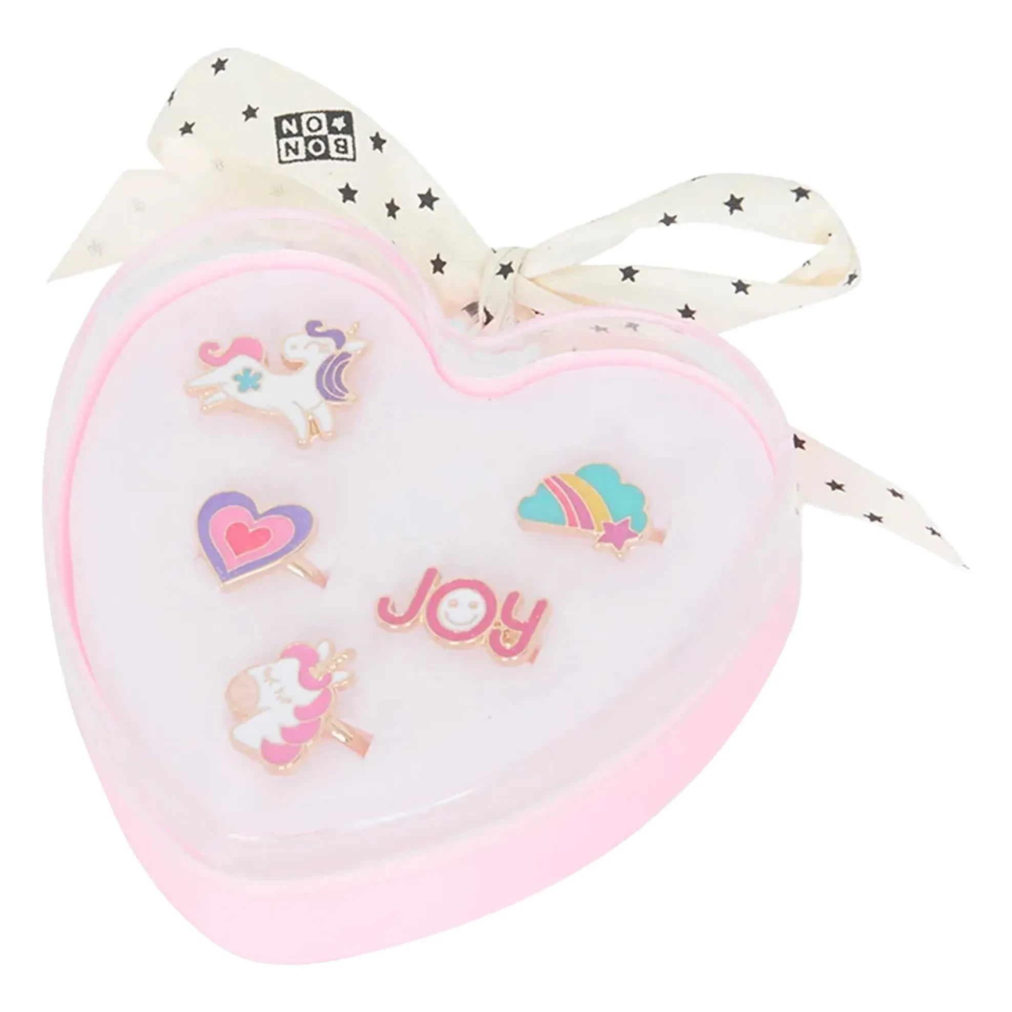 Bonton - Set of 5 Heart Rings | Lilac