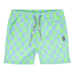 Tumble N'Dry - Manaus Check Recycled Fiber Swimsuit Shorts | Turquoise