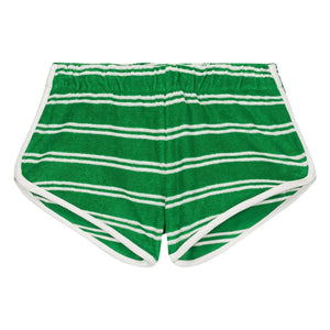 We Are Kids - Juju Striped Organic Cotton Terry Shorts | Green