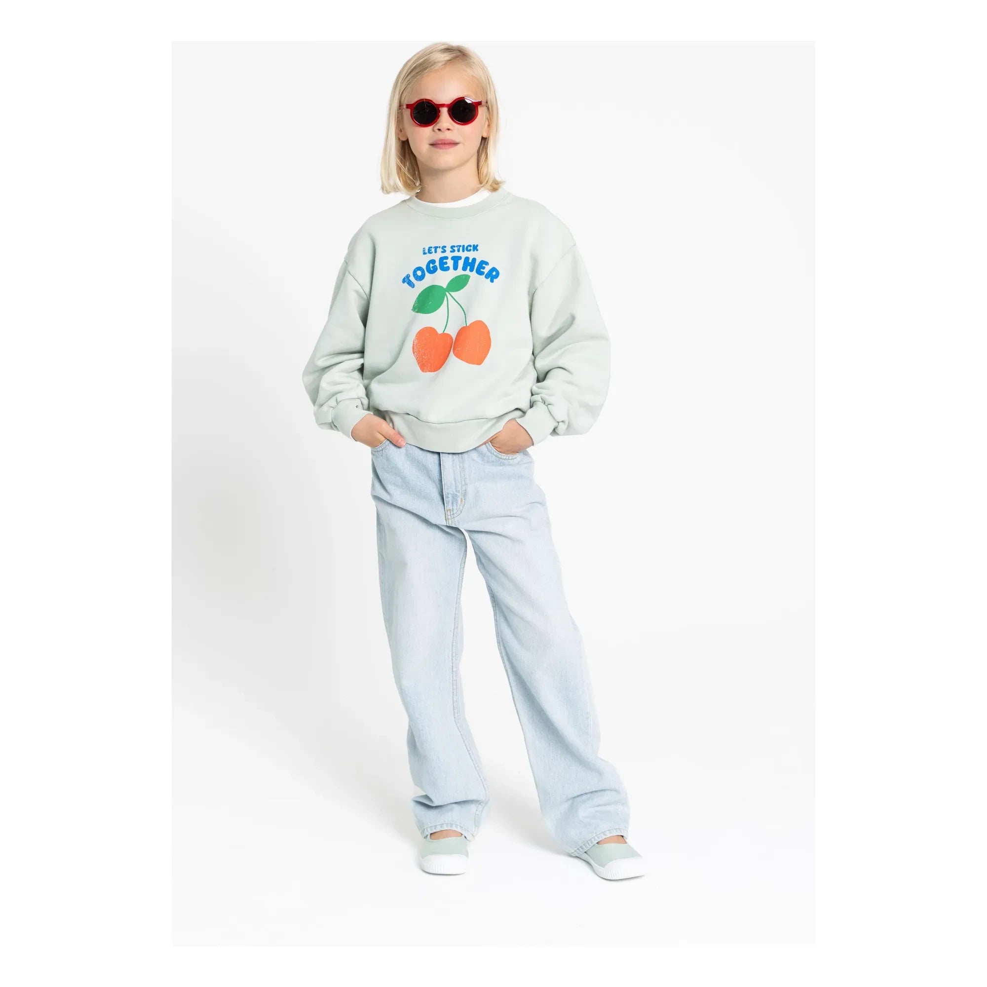 Hundred Pieces - Alba organik pamuk sweatshirt | Celadon