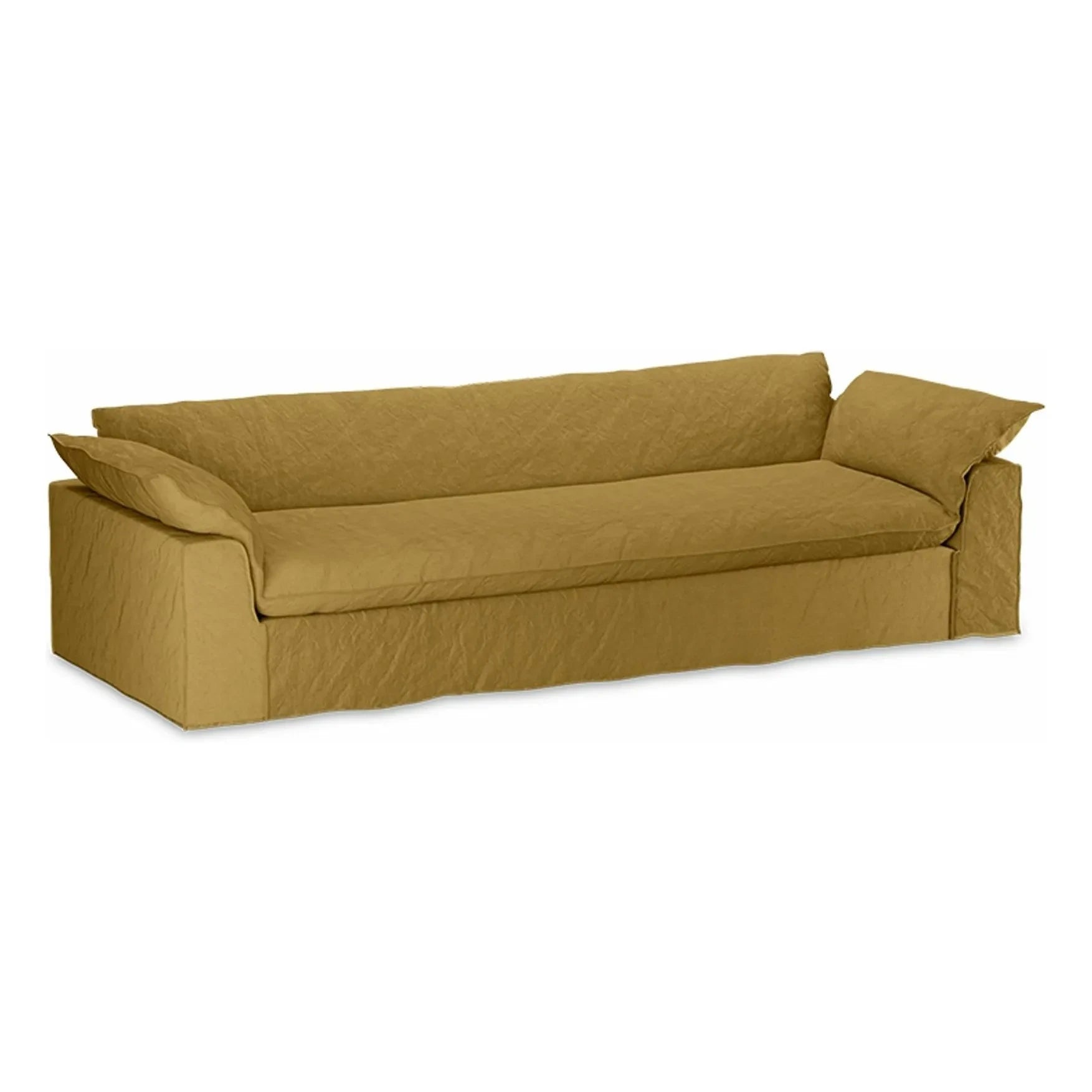 HKliving - 4-Person Linen Sofa Nomad | Mustard