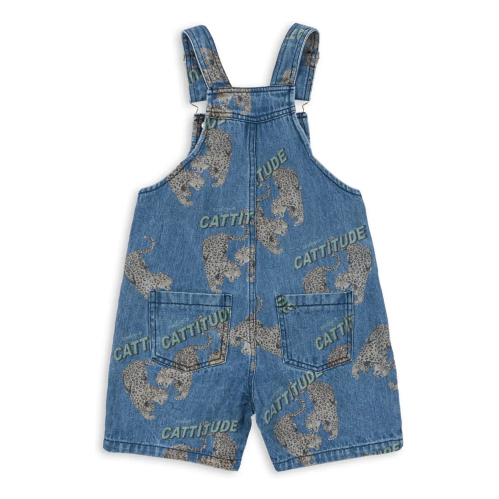 Konges Sløjd - Organic Cotton Denim Romper Cat Shorts Overalls | Blue