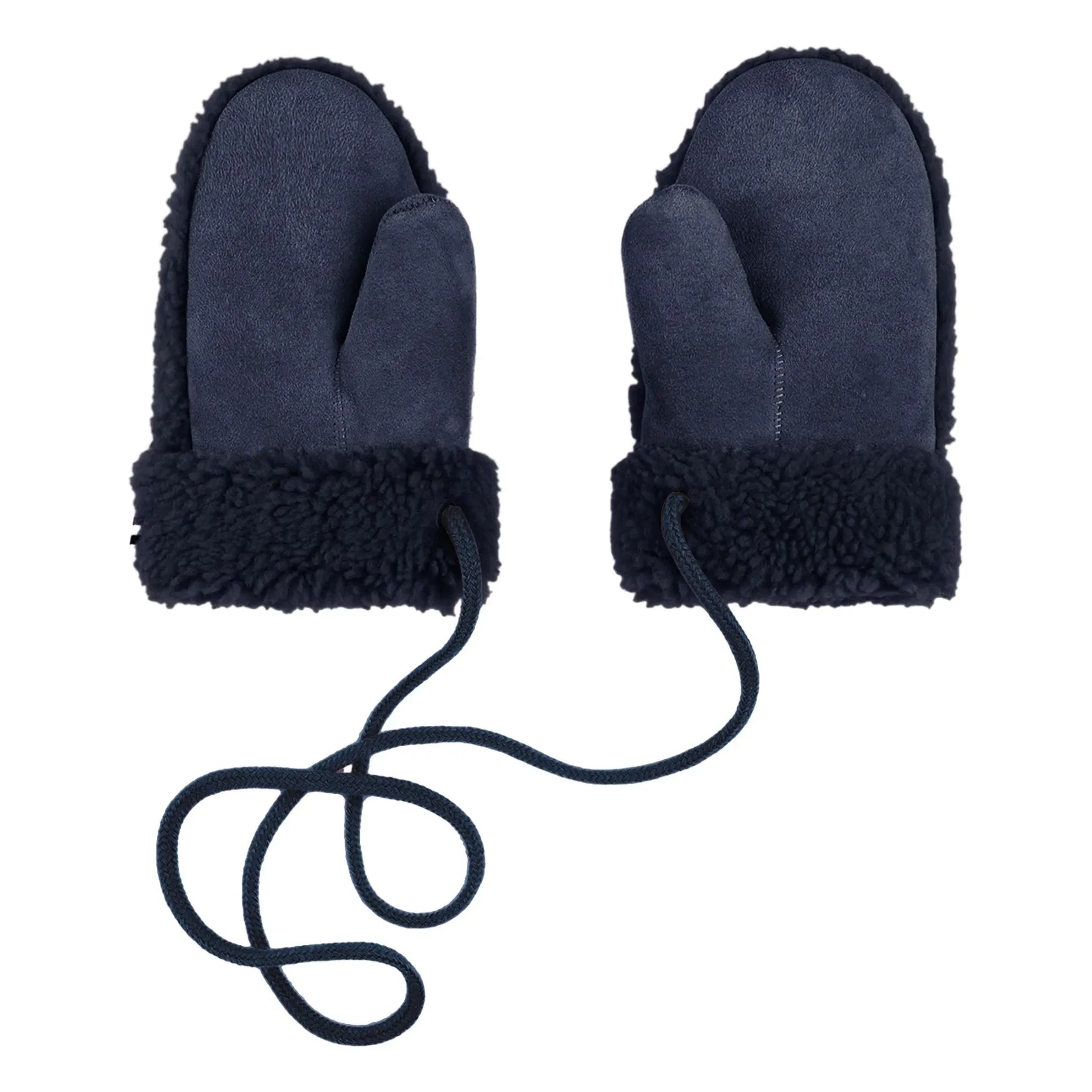 ILDA'S sheep - Teddy Peau Wool-Lined Merino Gloves - Kids Collection | Navy Blue