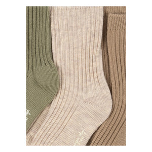 Konges Sløjd - Set of 3 Ribbed Socks | Beige