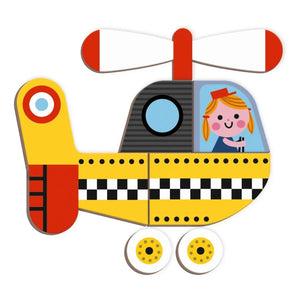 Janod - Race Car Magnet Book - 50 Magnets