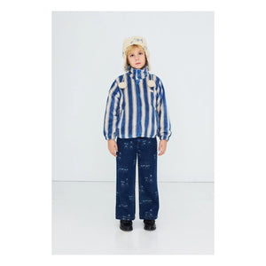 Tinycottons - Striped Fleece Jacket | Petrol Blue