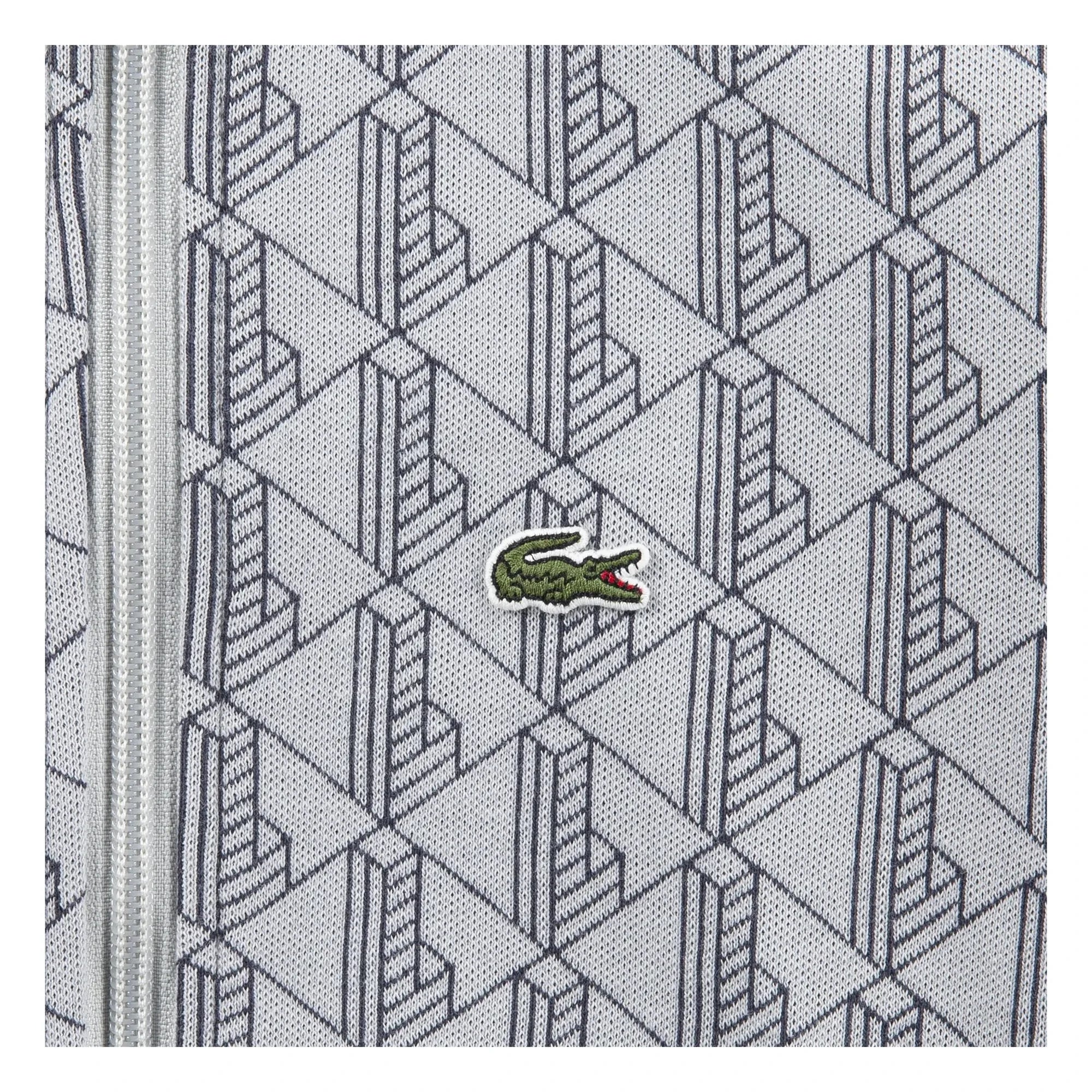 Lacoste - Monogrammed Zip Sweatshirt Made of Organic Cotton | Light Gray