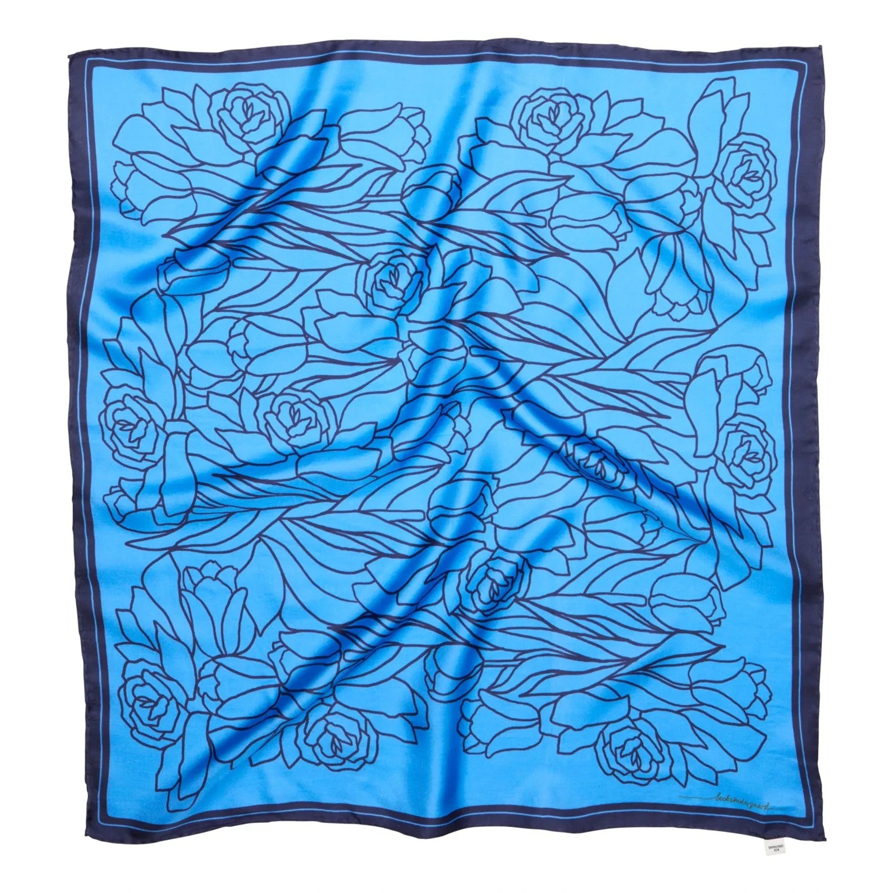 Becksöndergaard - Stencia Tulip Silk Scarf | Blue