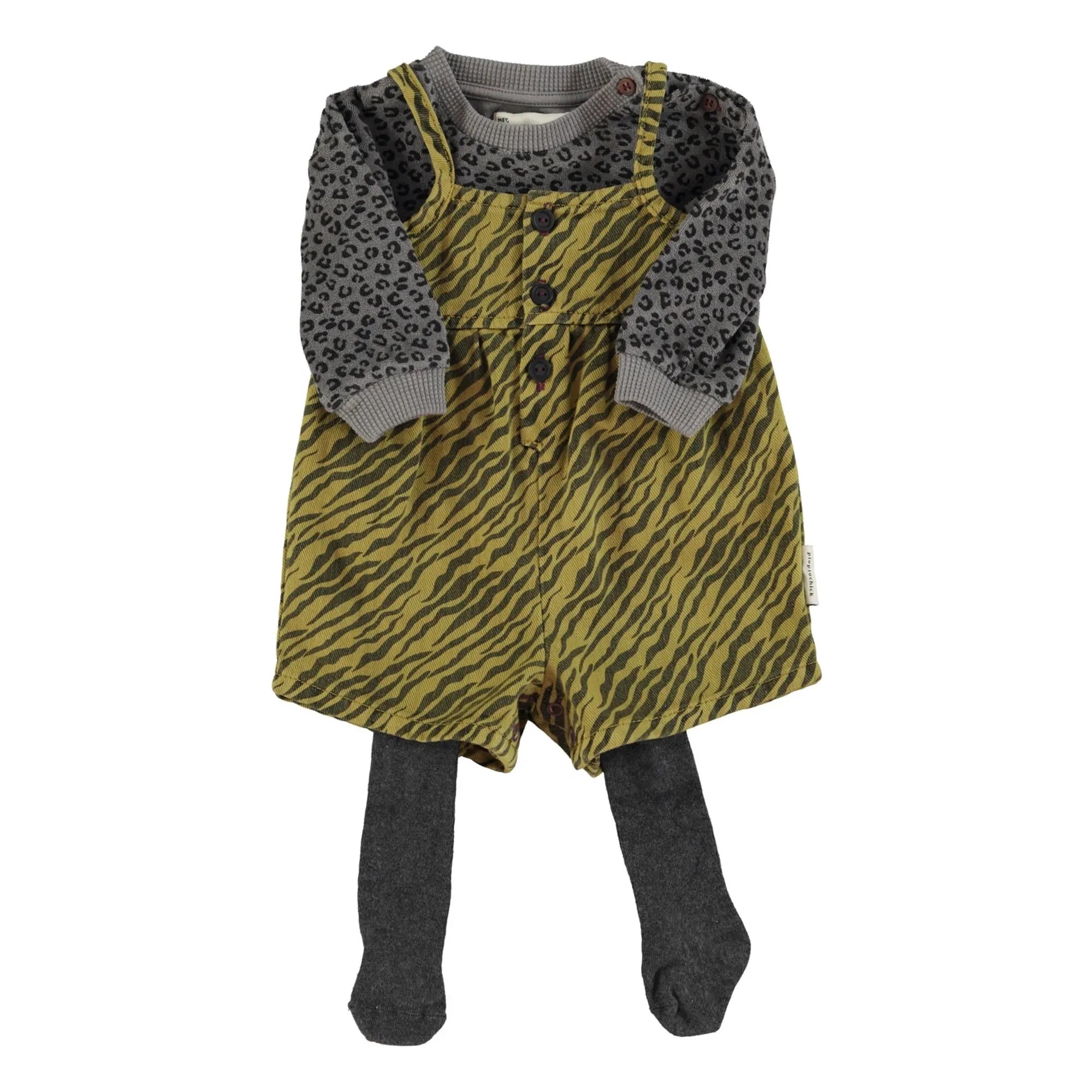 Piupiuchick - Zebra Romper | Khaki