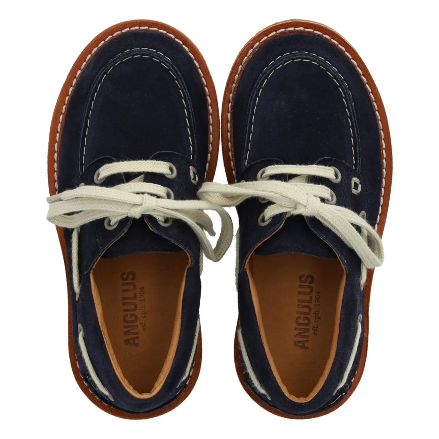 Angulus - Dock Leather Boat Shoes | Navy Blue