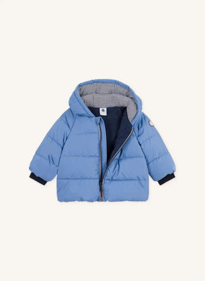 Petit Bateau - Düz Bebek Kaz Tüyü Mont | Mavi