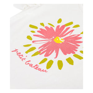 Petit Bateau - Organic Cotton Floral Ruffled T-Shirt | White