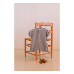 Studio Bohème - Bebecito Organic Cotton Towel Fabric Romper Shorts | Gray