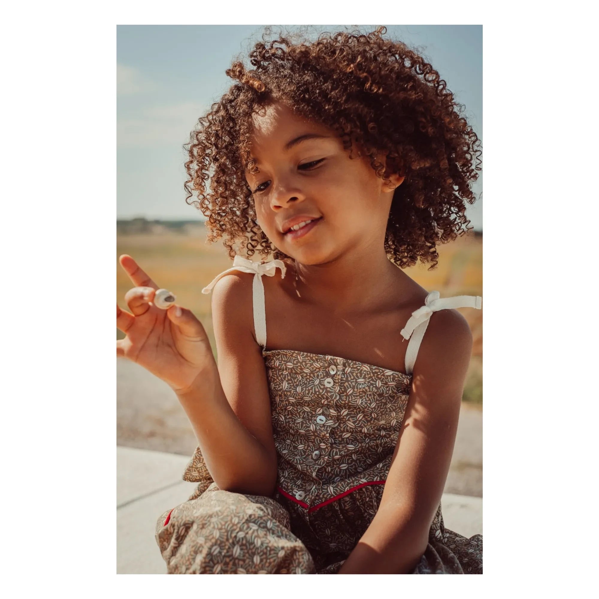 THE LiTTLE POETS - Rosalia Nature Organic Cotton Crop Top | Khaki Brown