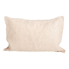 Gabrielle Paris - Striped Washed Linen Pillowcase | Brown