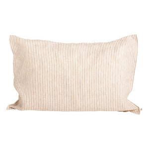Gabrielle Paris - Striped Washed Linen Pillowcase | Brown