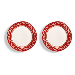 &Klevering - Festivo Porcelain Plates - Set of 2 | Red