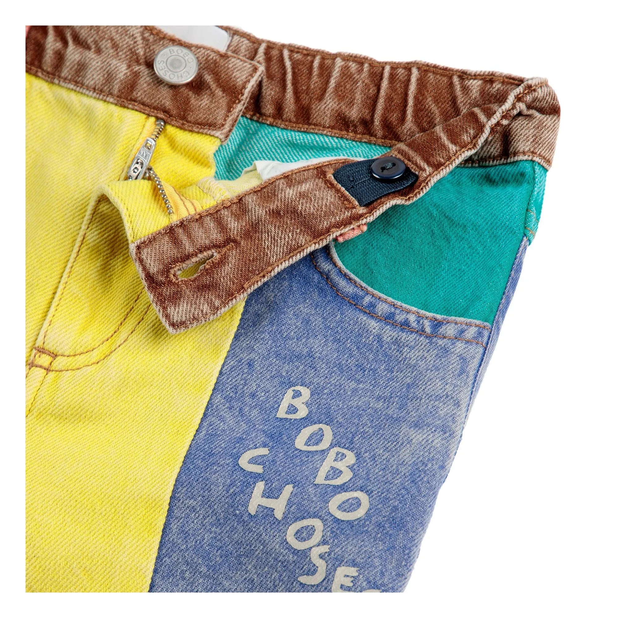 Bobo Choses - Color Block Organic Cotton Jeans | Yellow