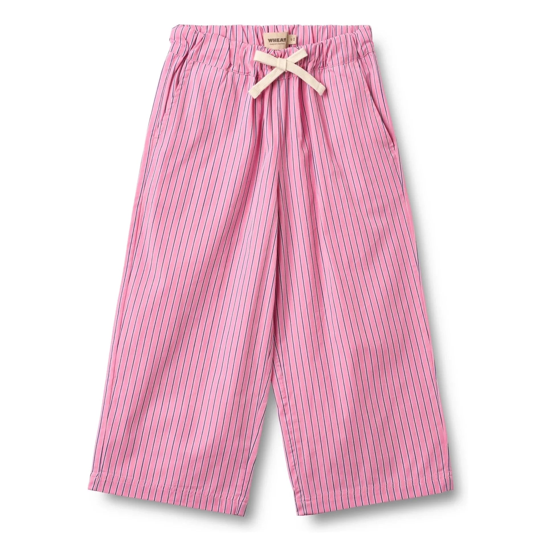 Wheat - Sasha organik pamuklu çizgili pantolon | Pembe
