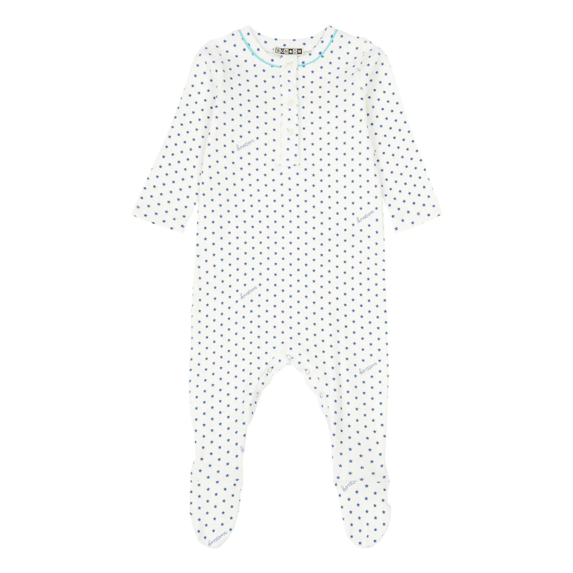 Bonton - Jersey Star Patterned Pajama - No Sleep Club Collection | Blue