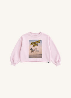 Hundred Pieces - Belmont Horses Organic Cotton Sweatshirt | Light Pink