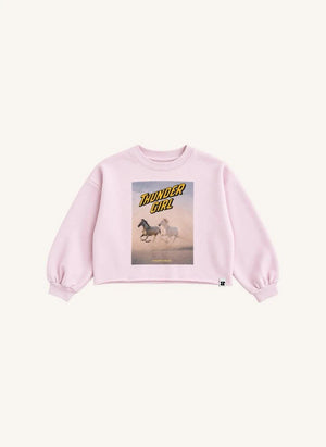 Hundred Pieces - Belmont Horses Organic Cotton Sweatshirt | Light Pink