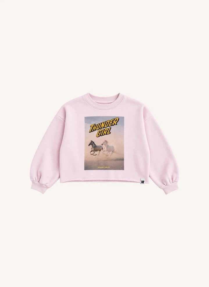 Hundred Pieces - Belmont Horses Organic Cotton Sweatshirt | Light Pink