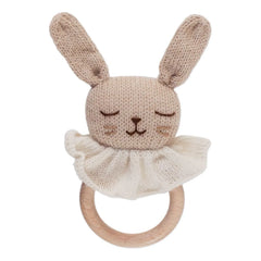 Main Sauvage - Wooden Bunny Teething Rattle | Beige